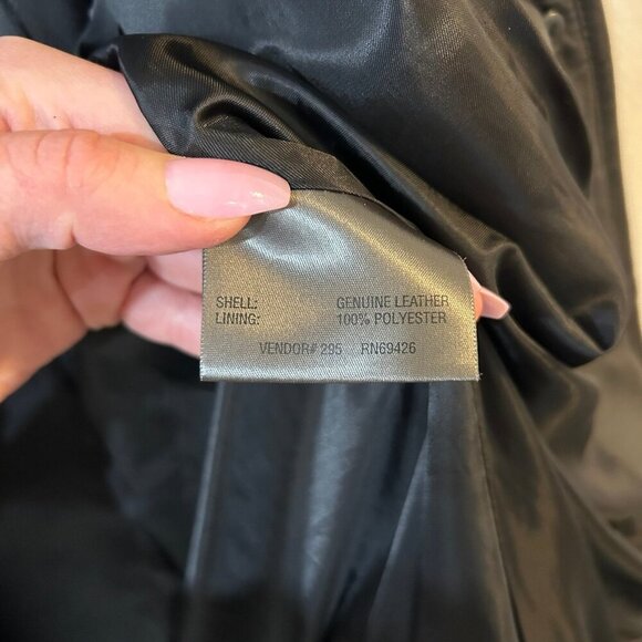 Vintage Wilson’s Leather Black Button Down Collar Jacket Women’s Size Large - Picture 5 of 6